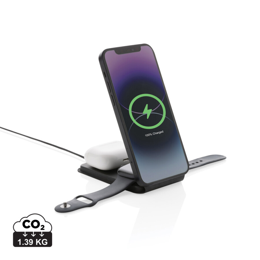 Swiss Peak RCS rPU 15W 3-in-1 magnetic wireless charger
