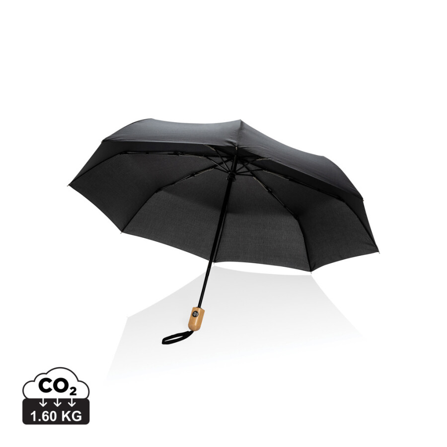 21' Impact AWARE™ RPET 190T bamboo auto open/close umbrella