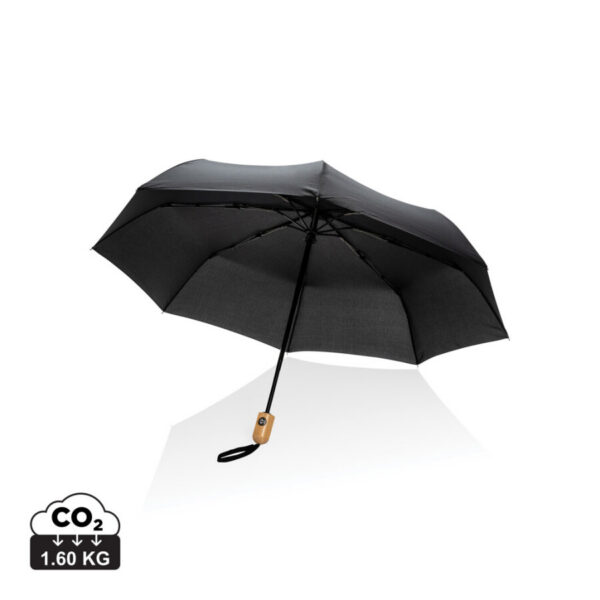 21' Impact AWARE™ RPET 190T bamboo auto open/close umbrella